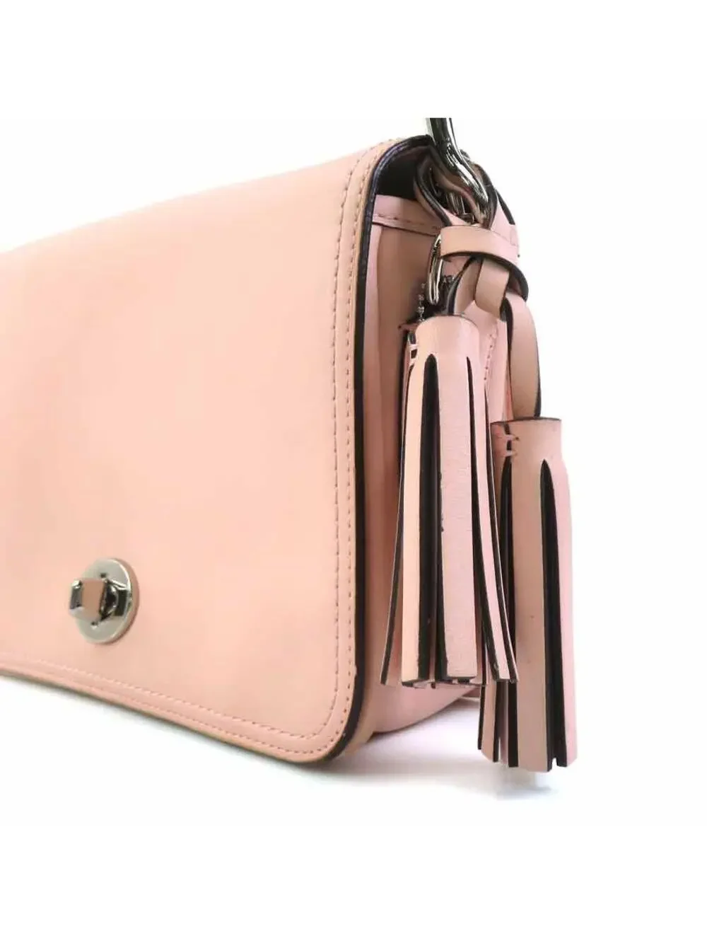 Auth Coach Shoulder Bag Pink/Silver #340643C11B